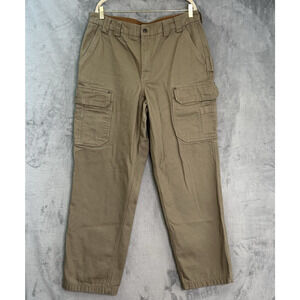 Duluth Trading Co Cargo Canvas Relaxed Fit Tan Workwear Pants Men's‎ 38x34 (33)